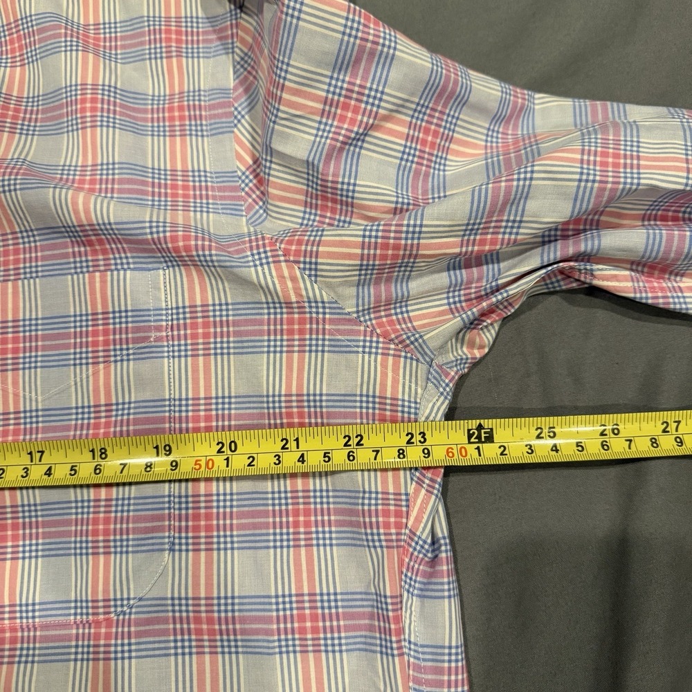 Gitman Bros Shirt Mens Large Blue/Pink Plaid 100% Cotton Made USA Button Down - Picture 7 of 8